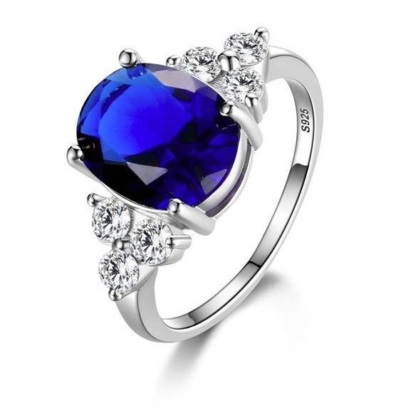 Royal Blue Topaz Oval Opulence Ring - Picture 2 of 3